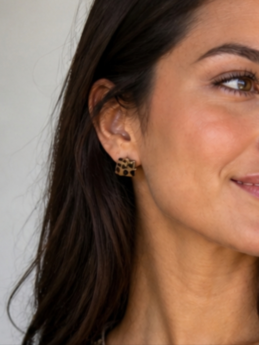 Leopard Print Square Earrings